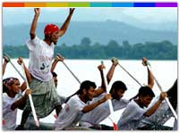Boat Racing at Brahmaputra Beach Festival Assam